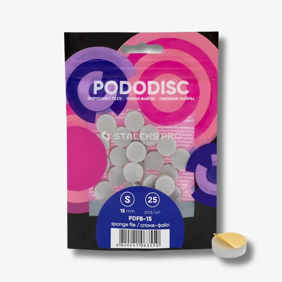 Pedicure buffing and polishing sponges for PODODISC S EXPERT 15 – 25 pcs for professional and at-home use.