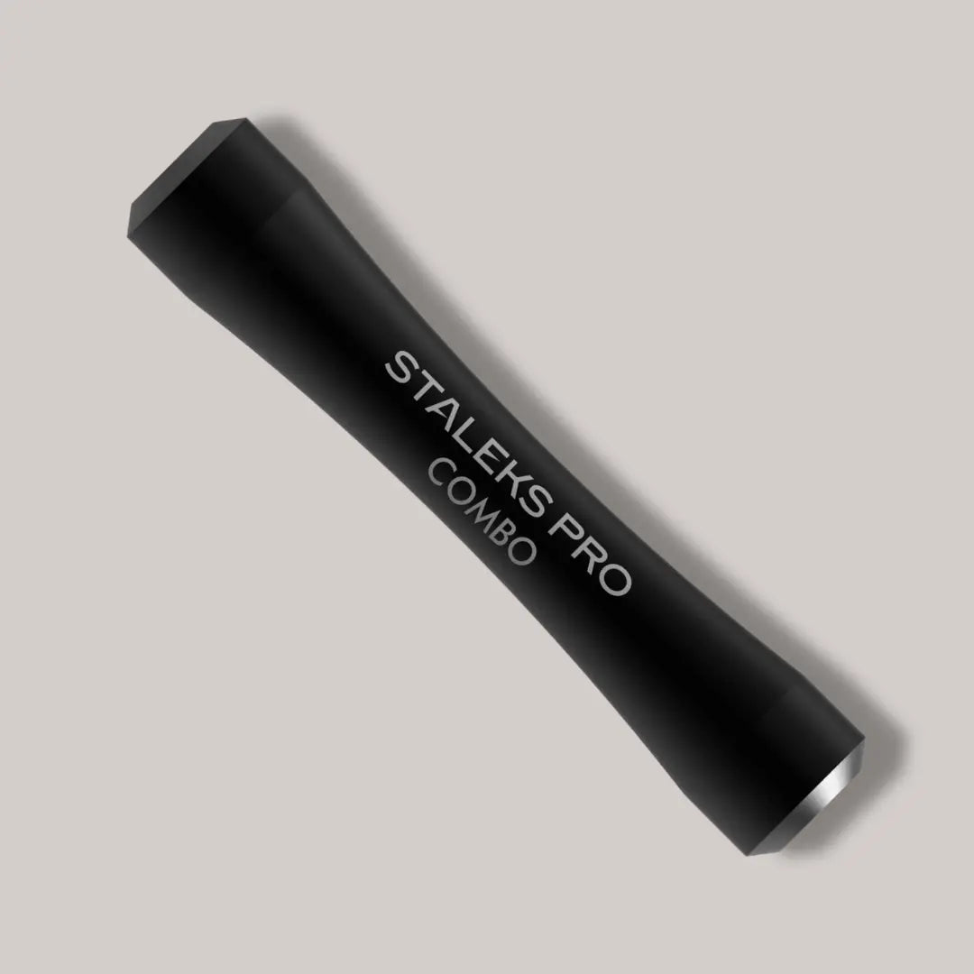 Black Combo UNIQ 10b Handle – lightweight, ergonomic, and customizable pusher handle for nail technicians.
