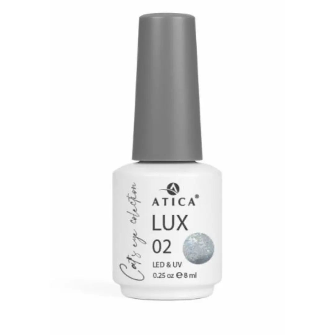 Atica Gel Polish Cat Eye Lux 02 – Silver Blue Shimmer Cat-Eye Effect 8ml