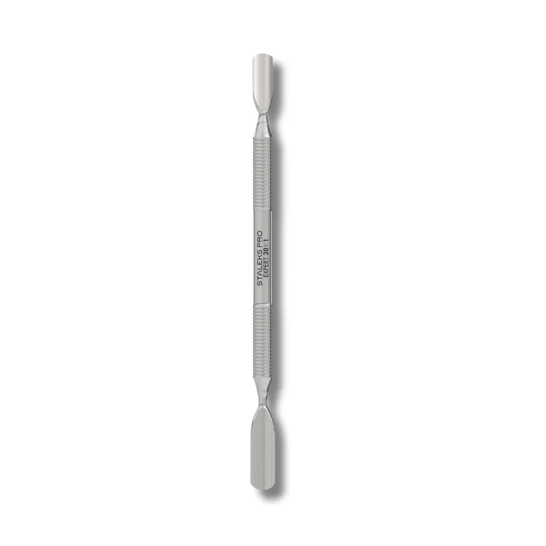 Staleks EXPERT 30 TYPE 1 · double-ended cuticle pusher with wide and narrow rounded tips for manicure and pedicure.