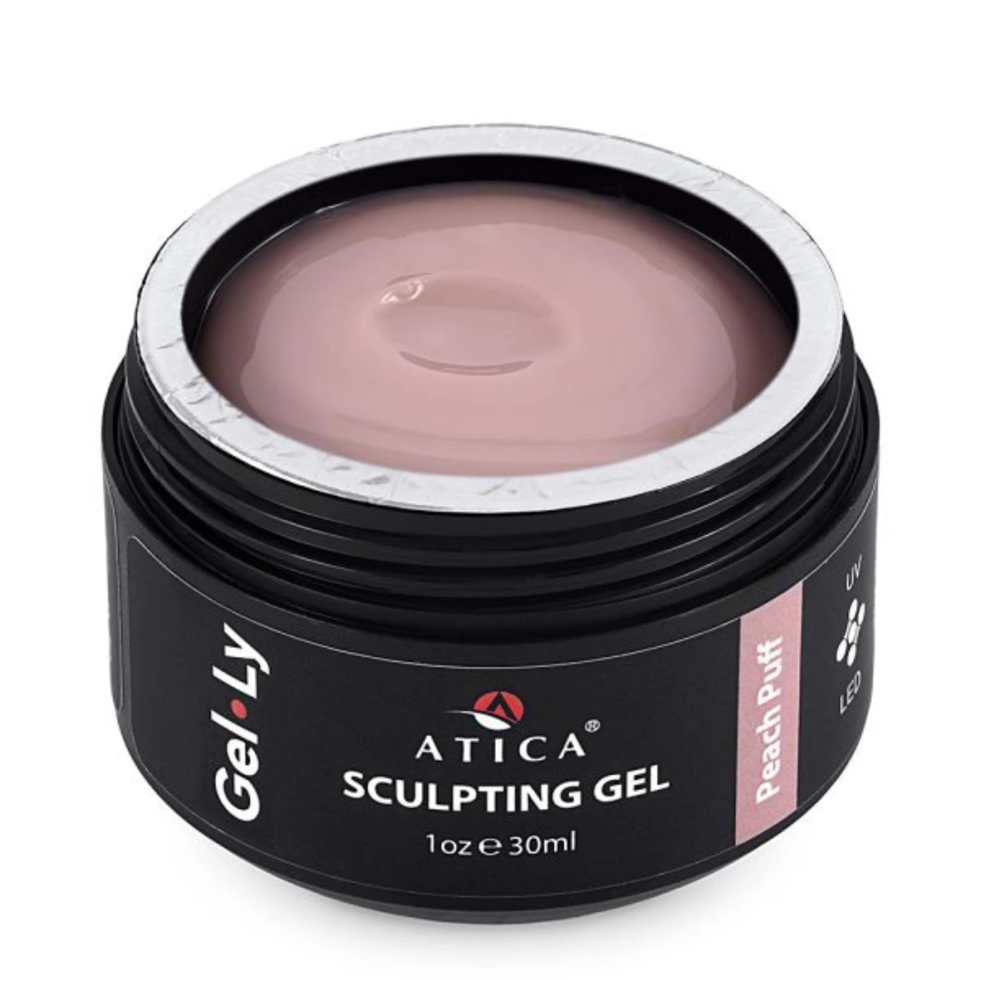 Atica GEL*LY Jelly Gel Peach Puff 30 ml – peach-toned builder gel with thick, mousse-like texture