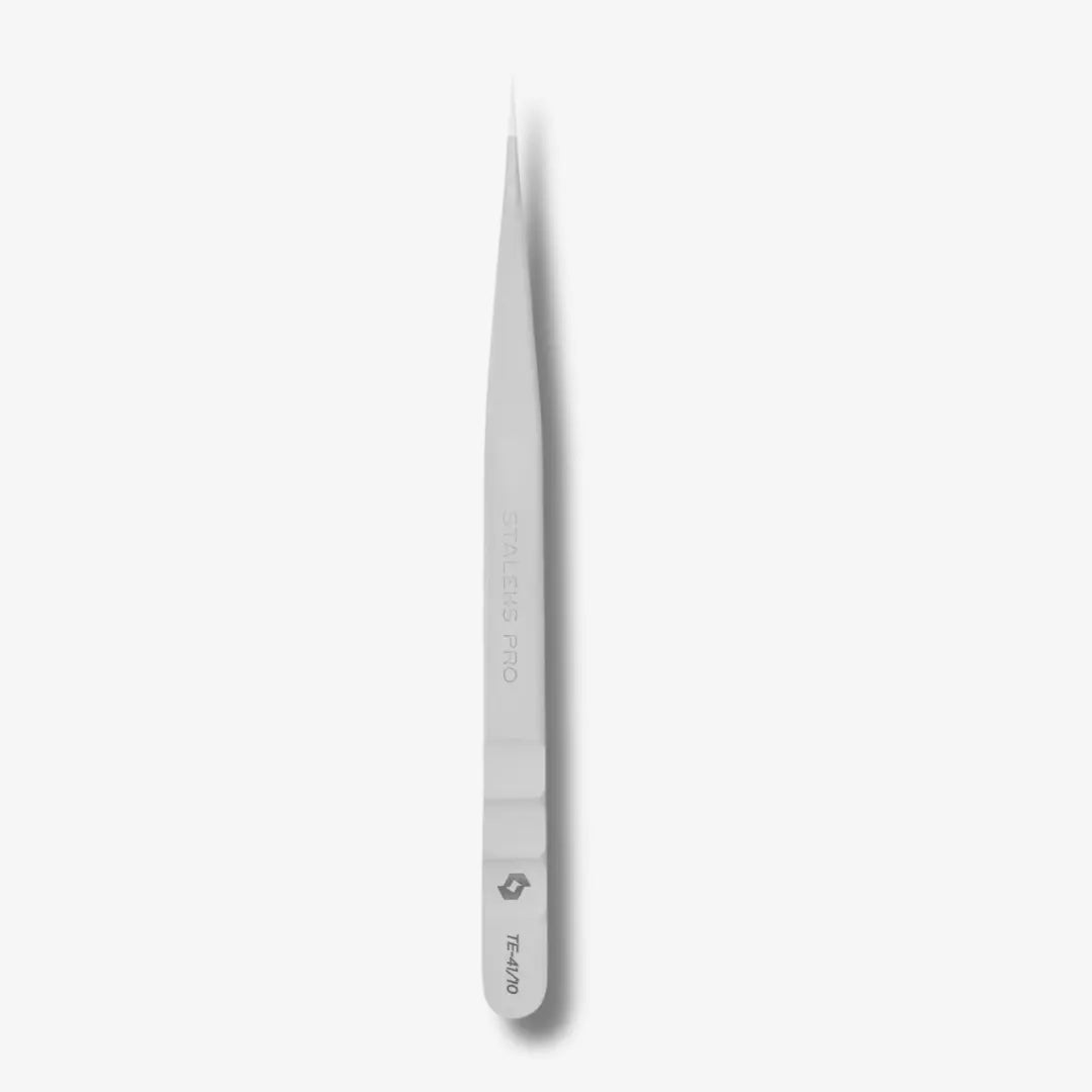 Professional Eyelash Tweezers EXPERT 41 TYPE 10 (Straight) for precise eyelash separation and professional eyebrow shaping.