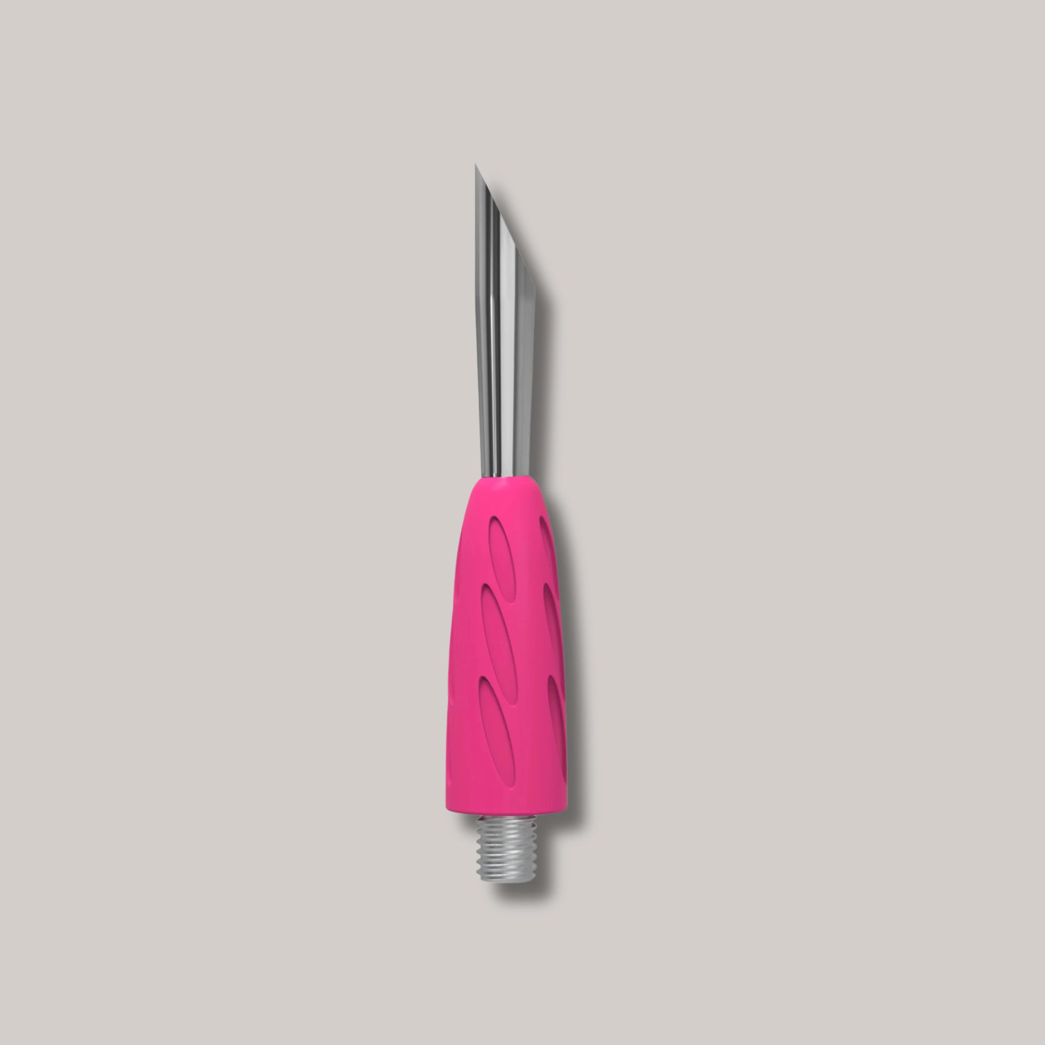 Combo UNIQ 12 Beveled Pusher – professional cuticle lifter and gel polish remover, compatible with Handle for Pusher Combo UNIQ 10 and Black Handle for Pusher Combo UNIQ 10b, made of stainless steel and featuring a hypoallergenic silicone grip.