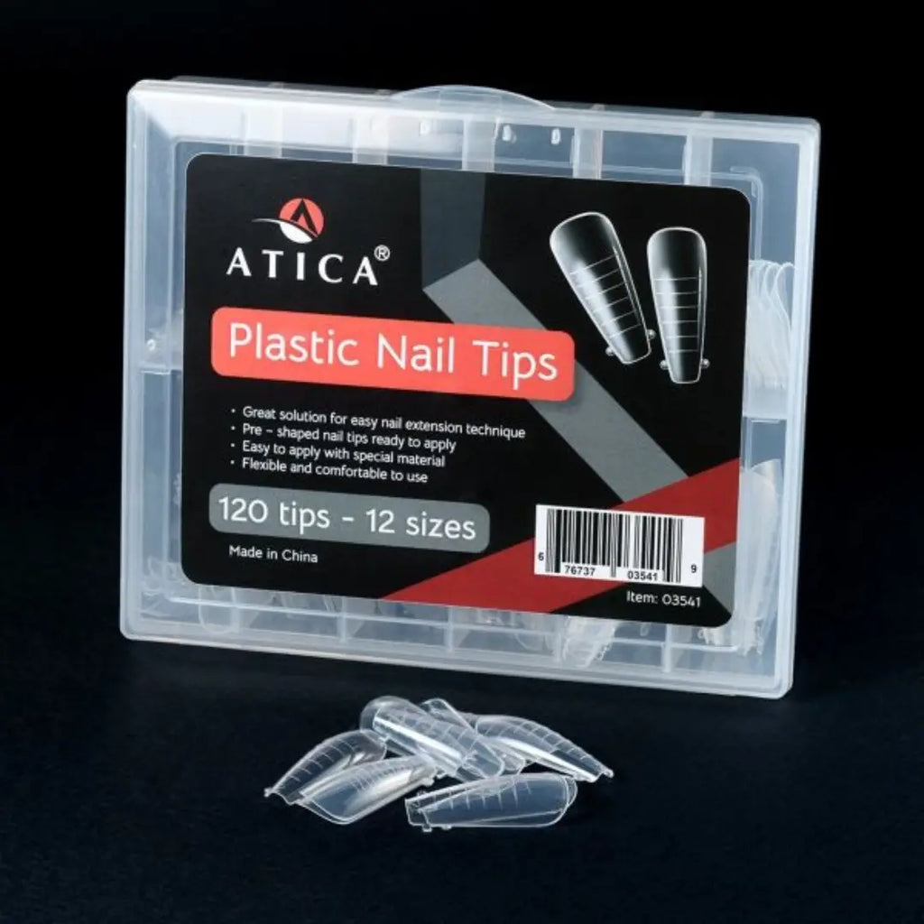 Pre-Shaped Nail Tips – 120 pcs · ready-to-use plastic forms for professional gel or PolyGel nail extensions.