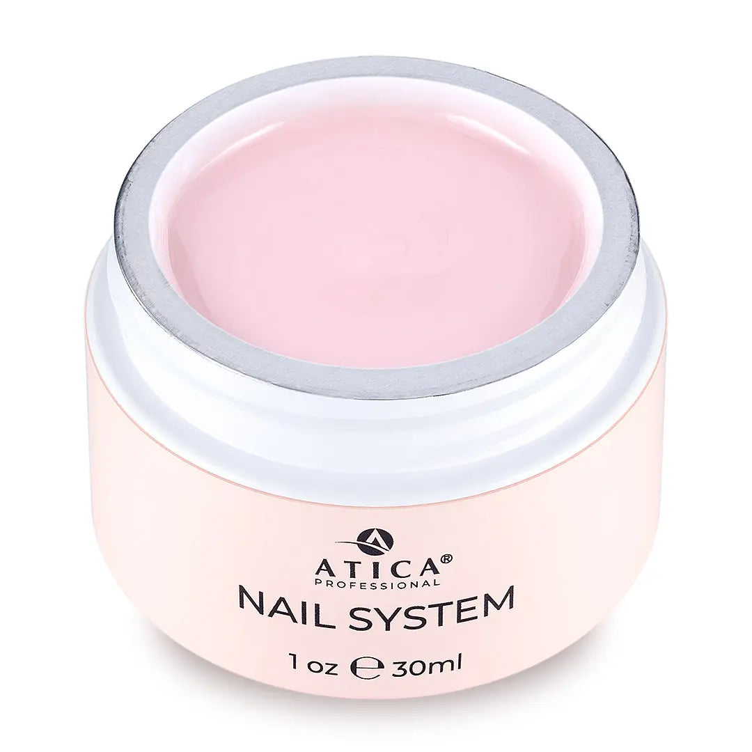 Pink gel in a jar with Atica Professional branding on a white background