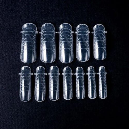 Reusable Square Nail Forms – 120 pcs · professional plastic nail extension forms for PolyGel or builder gel.