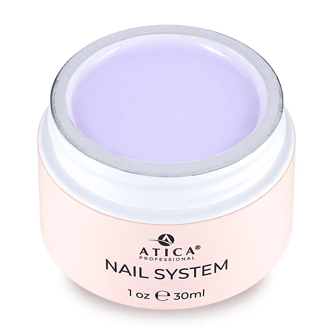 Atica Professional sculpting gel in a pink jar  on a white background