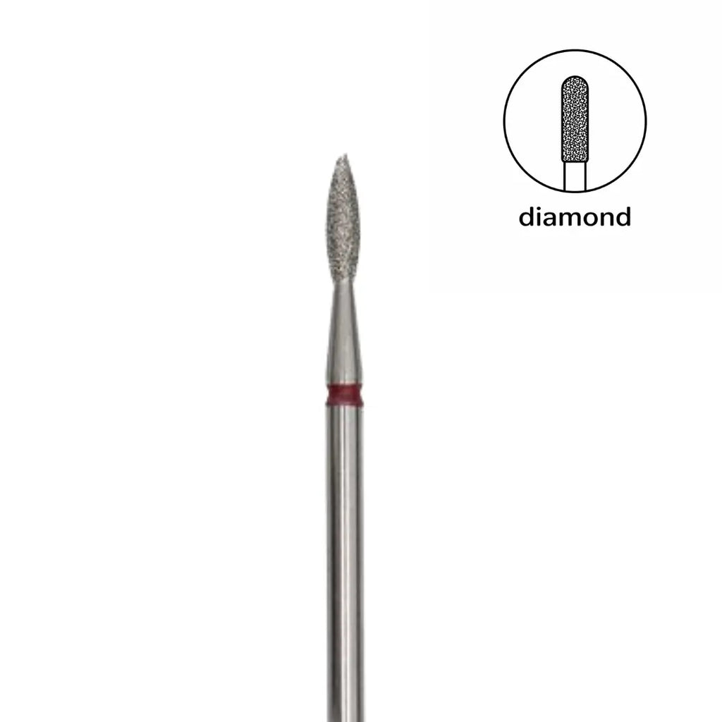 Afilara Diamond Nail Drill Bit Pointed Flame Red 2.1mm