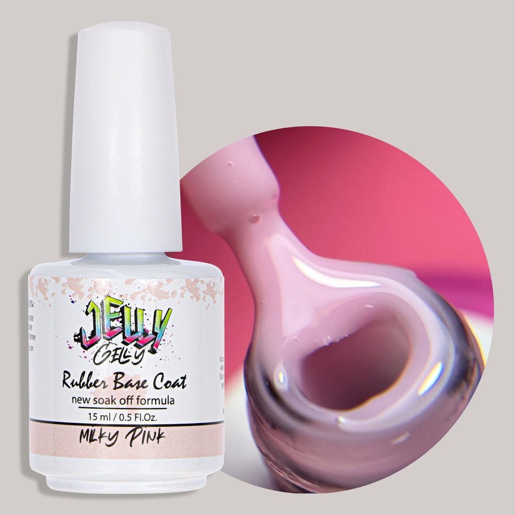 Jelly Gelly Rubber Base Coat Bottle
"Jelly Gelly Rubber Base Coat Milky Pink 15ml – Flexible and Durable Base for Gel Manicures"