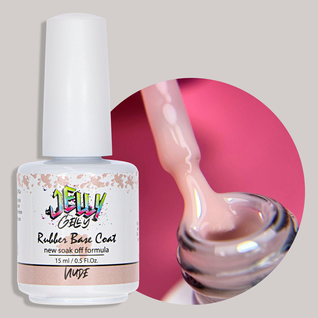 Jelly Gelly Rubber Base Coat Bottle
"Jelly Gelly Rubber Base Coat Nude 15ml – Perfect Base for a Natural, Nude Gel Manicure"