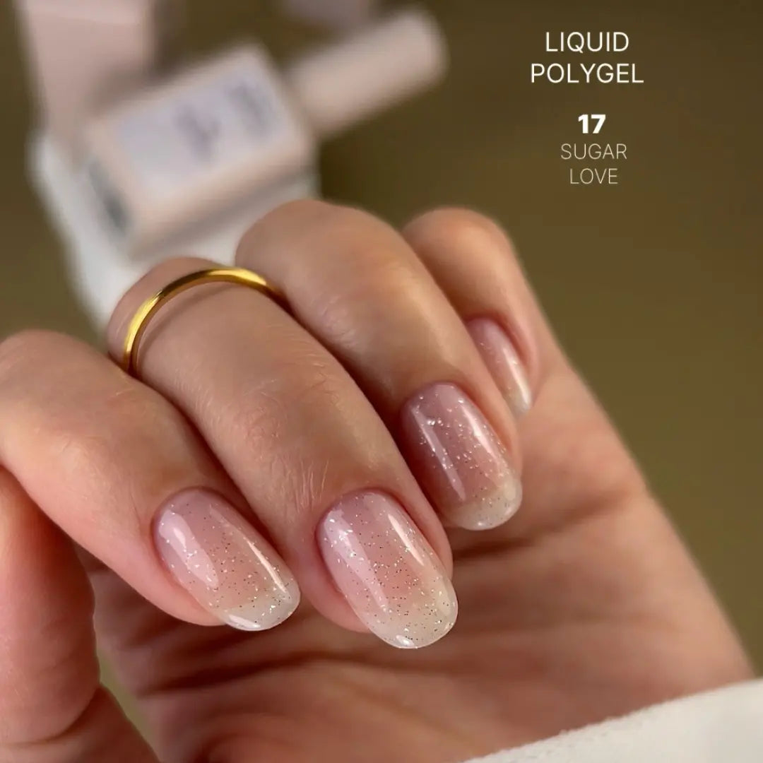 Atica Liquid Polygel SUGAR LOVE 17 – Nude Glitter Polygel 15ml