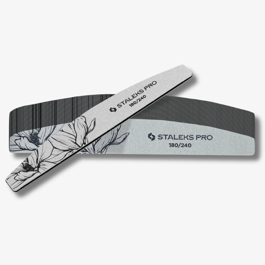 Crescent Mineral Nail File EXPERT 40, 180/240 grit, 25 pcs, designed for manicure and pedicure, with a flexible base and Expert White abrasive.