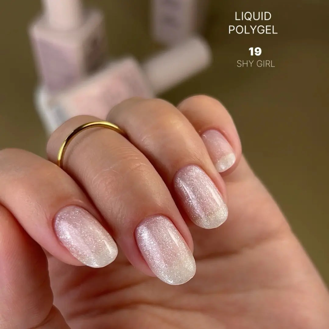 Atica Liquid Polygel SHY GIRL 19 – Milky White Sparkle 15ml
