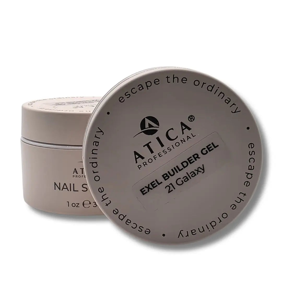 Atica Professional Excel Builder Gel container with lid on a white background