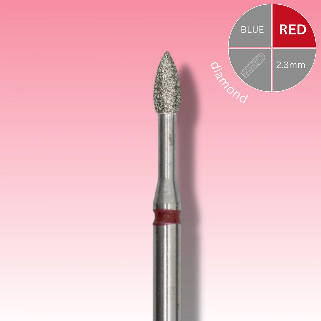 Afilara Diamond Nail Drill Bit - Bullet - Red 2.3mm.