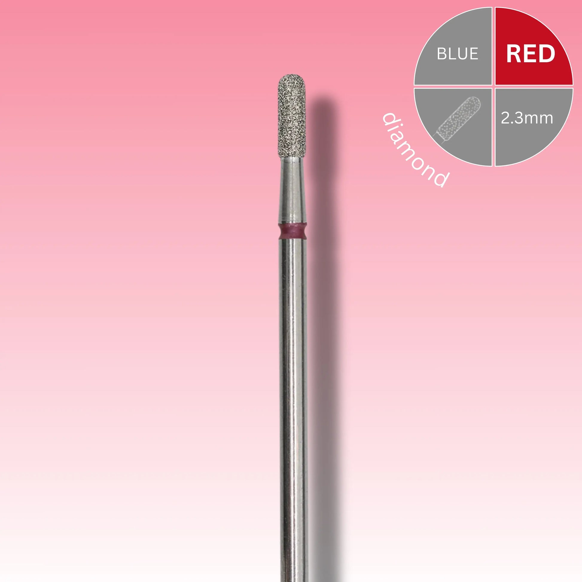 Afilara Diamond Nail Drill – Round-Tipped Chisel - Red 2.3mm.