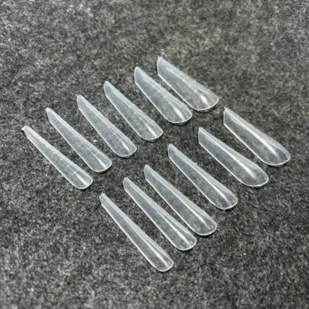 ATICA Plastic Nail Tips – 120 pcs · Modern almond-shaped nail extension forms for PolyGel or sculpting gel application.