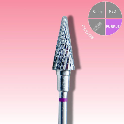 Afilara Carbide Nail Drill Bit - Cone - Purple 6mm.