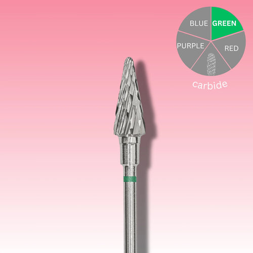 Afilara Carbide Nail Drill Bit - Cone - Green 6mm.