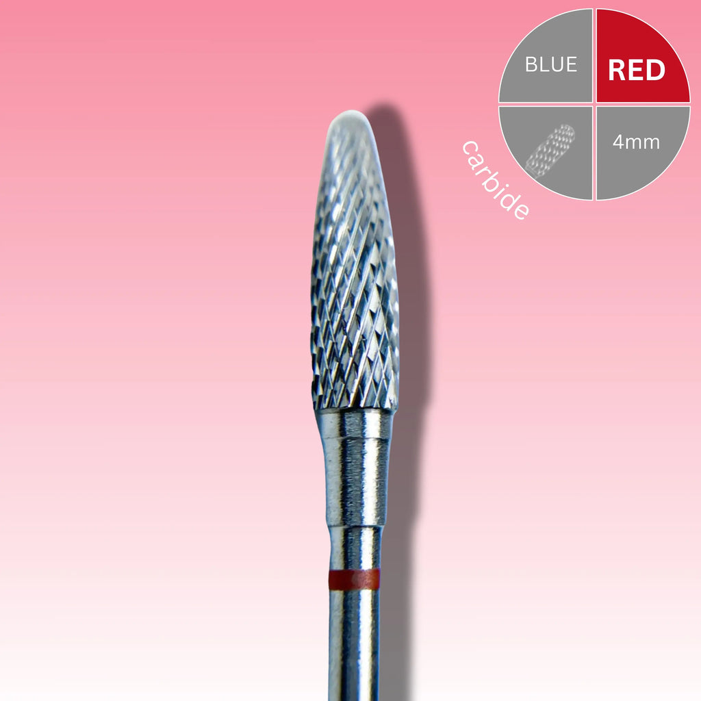 Afilara Carbide Nail Drill Bit - Corn - Red 4mm.