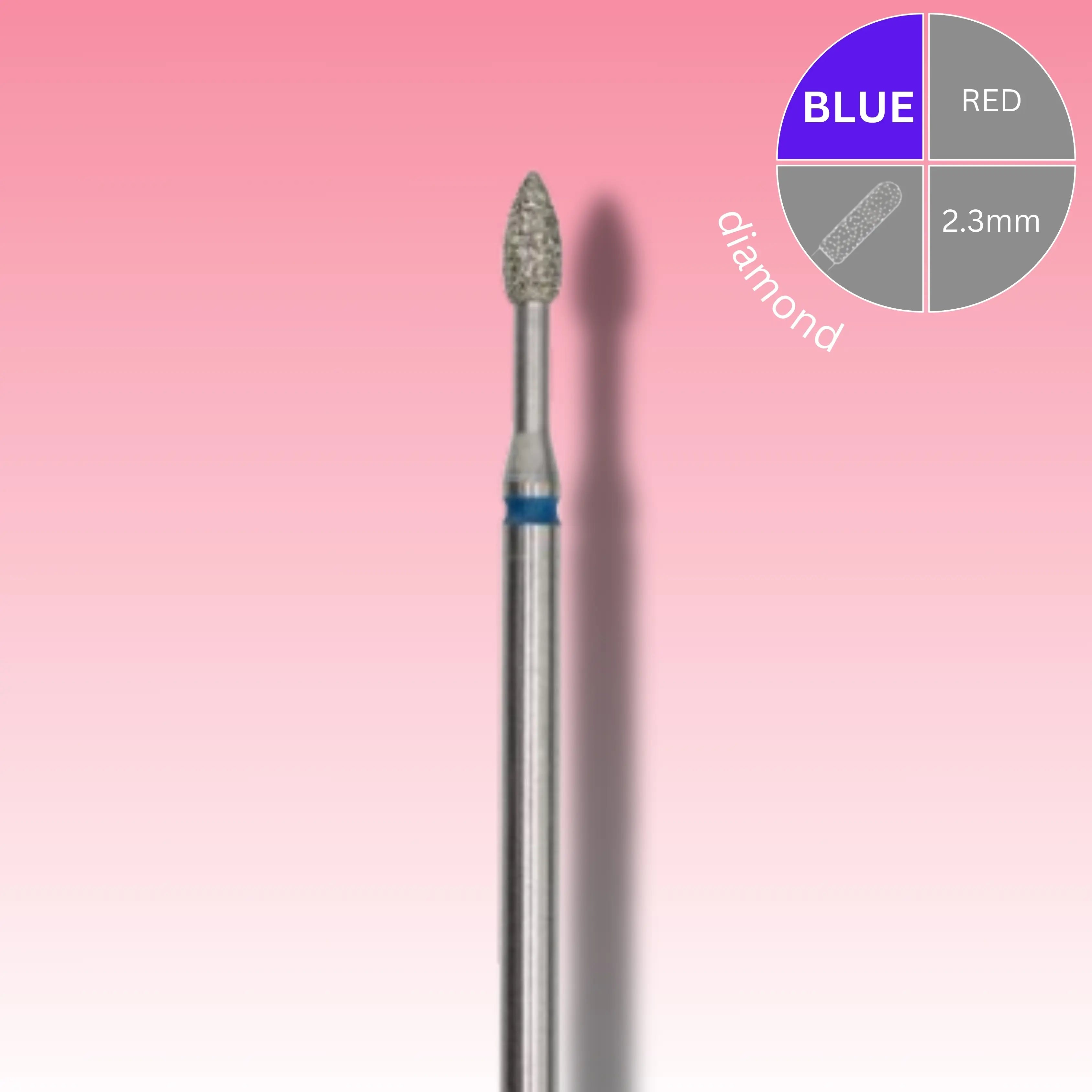 Afilara Diamond Nail Drill Bit - Bullet - Blue 2.3mm.