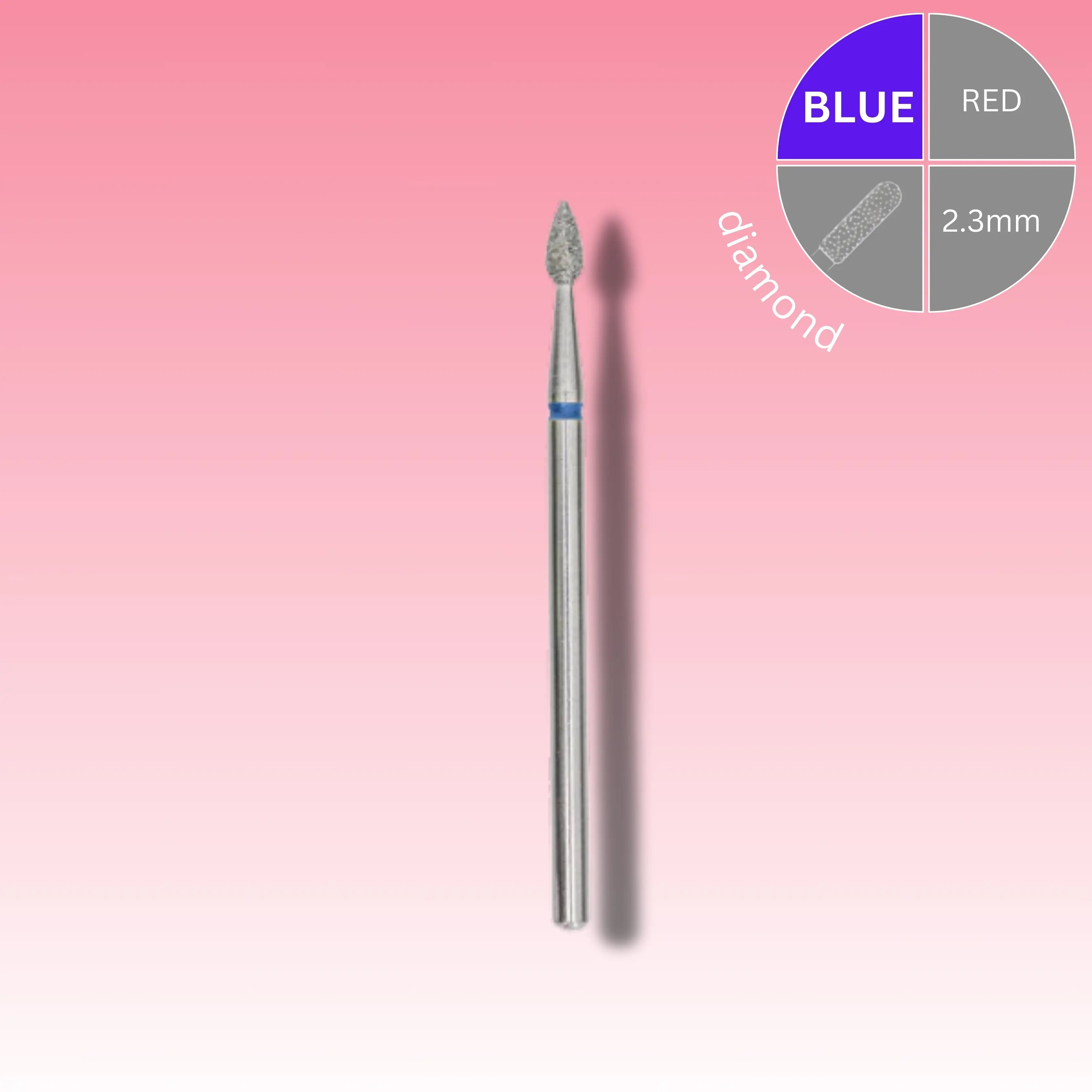 Afilara Diamond Nail Drill Bit - Drop - Blue 2.3mm.
