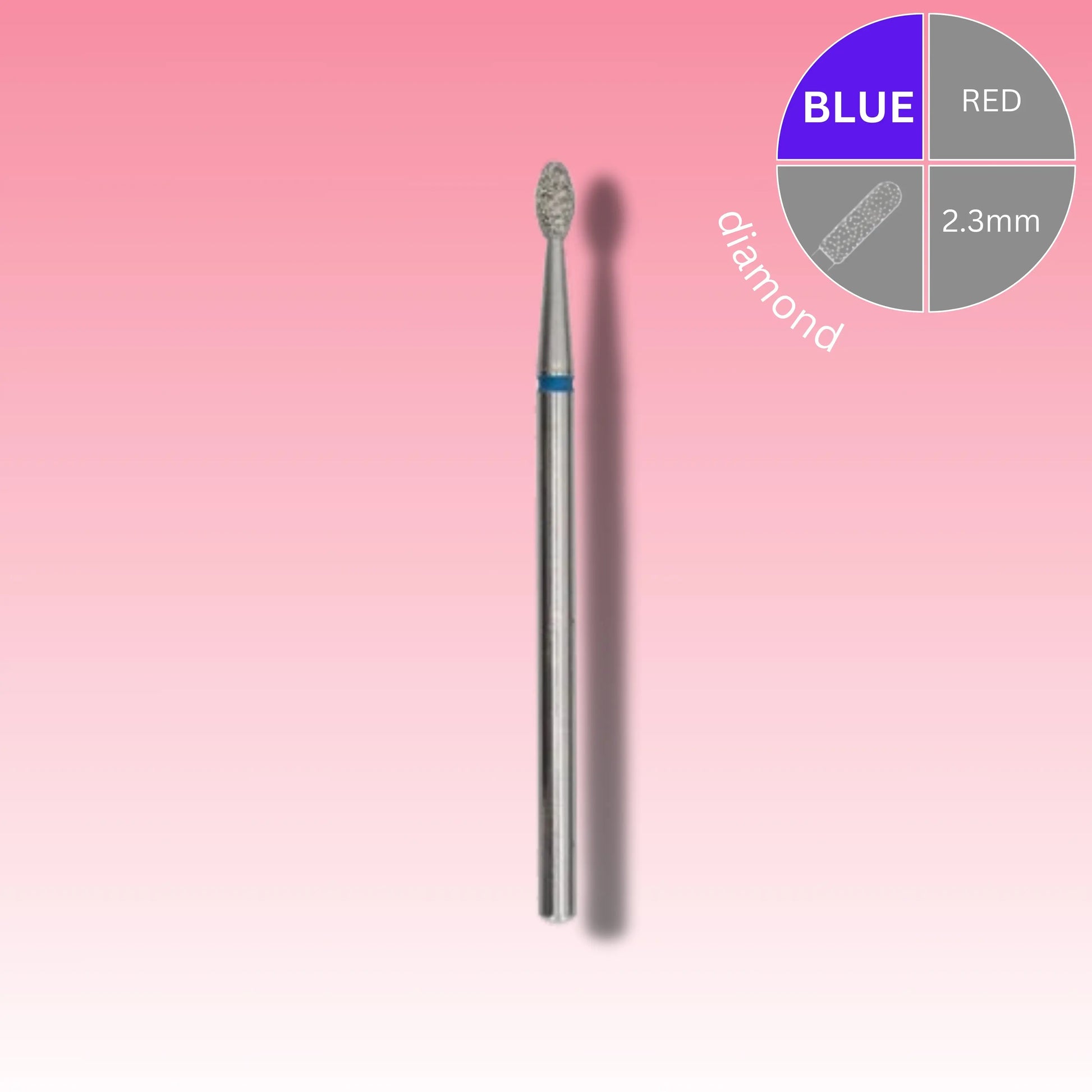 Afilara Diamond Nail Drill Bit - Drop - Blue 2.3mm.