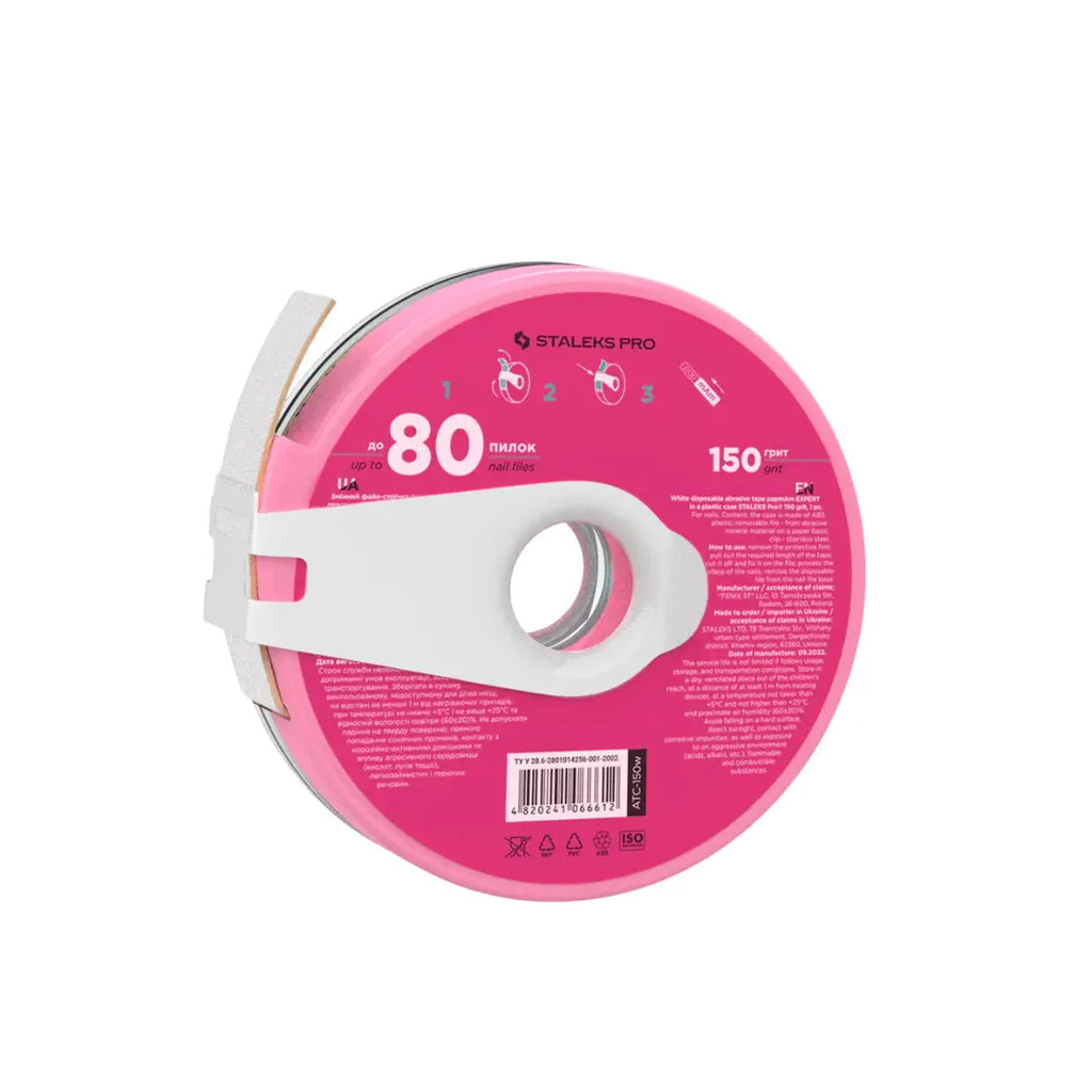 Staleks PRO papmam expert white abrasive tape 150 grit 7 meter roll in plastic case