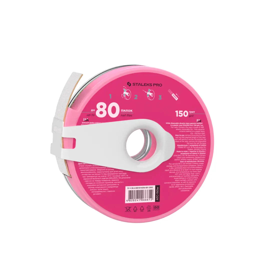 Staleks PRO papmam expert white abrasive tape 150 grit 7 meter roll in plastic case
