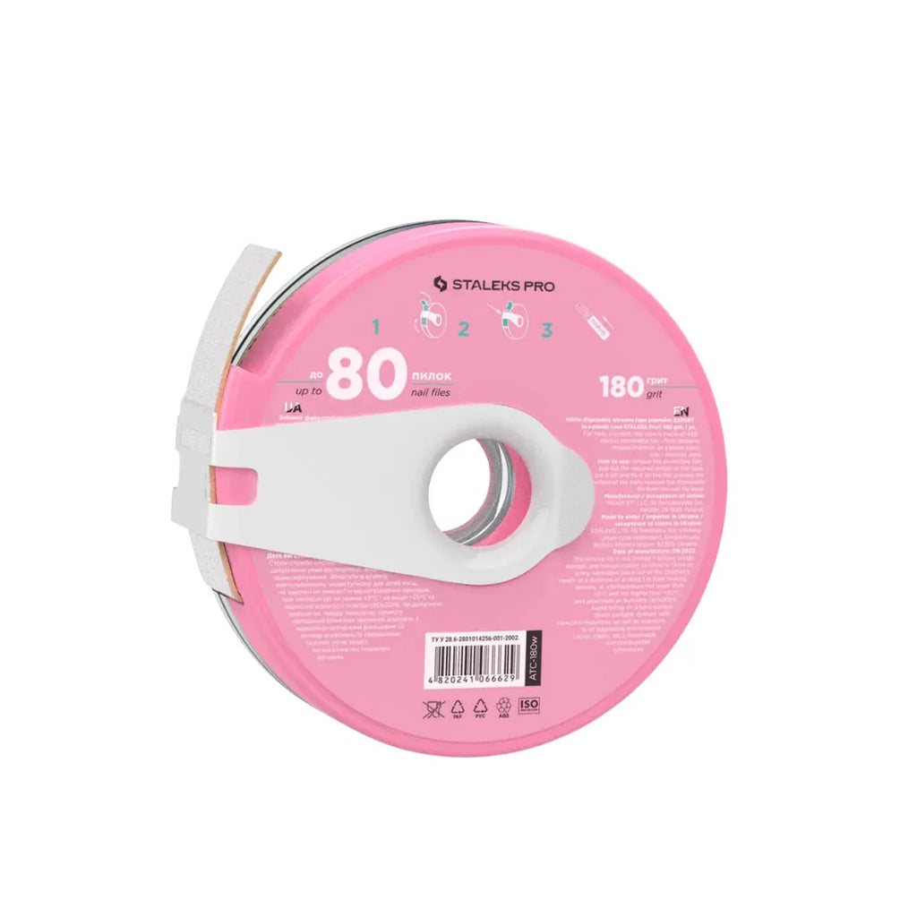 Staleks PRO papmam expert white abrasive tape 180 grit 7 meter roll in plastic case