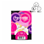 Staleks Expert 25 Pododisc L adhesive pedicure files on soft foam layer, 100 grit, 50-piece pack, single-use white abrasive files