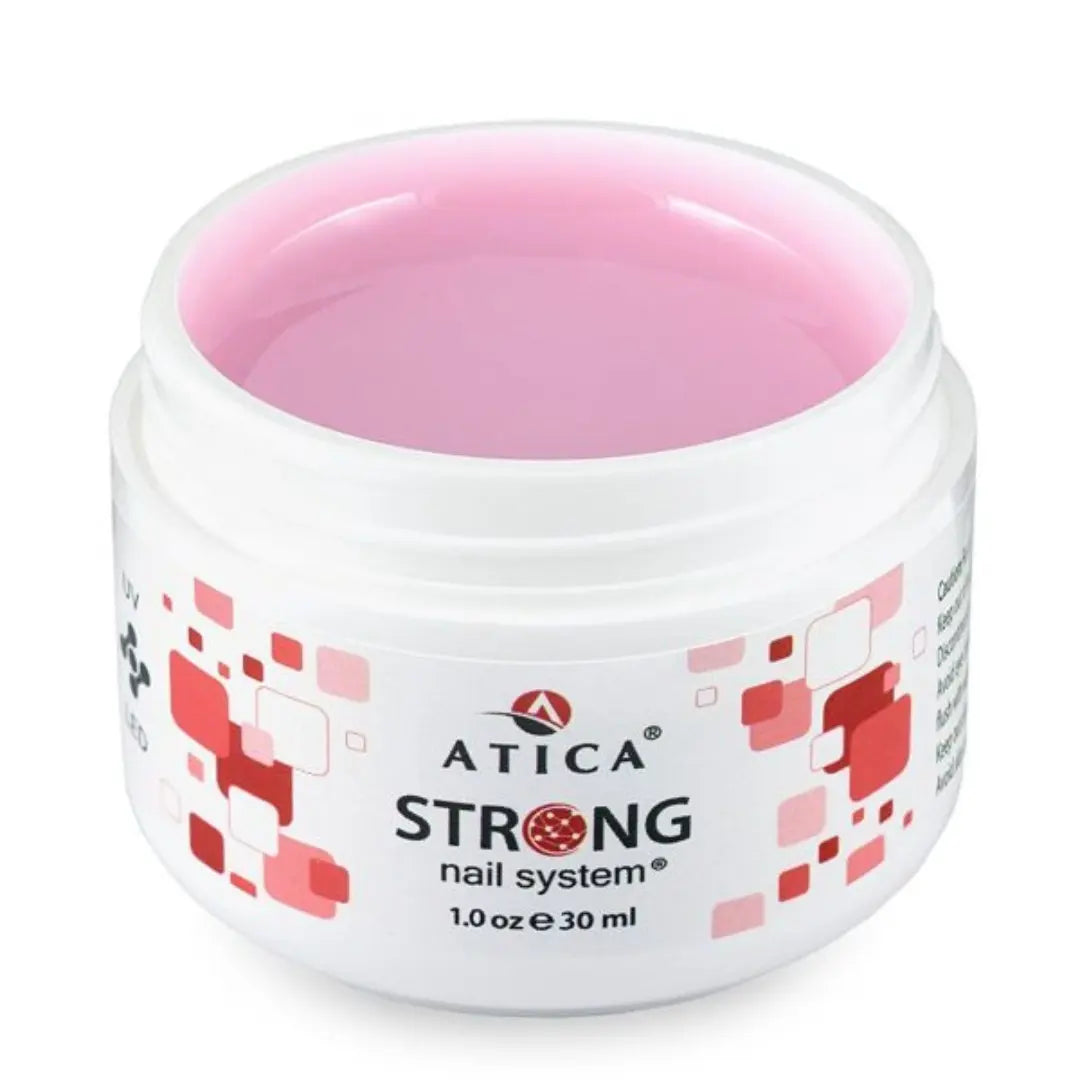 Atica Strong Cover Gel – Baby Pink 30ml – Builder Gel with Fiberglass
