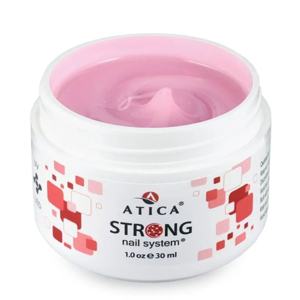 Atica Strong Cover Gel – Baby Pink 30ml – Builder Gel with Fiberglass