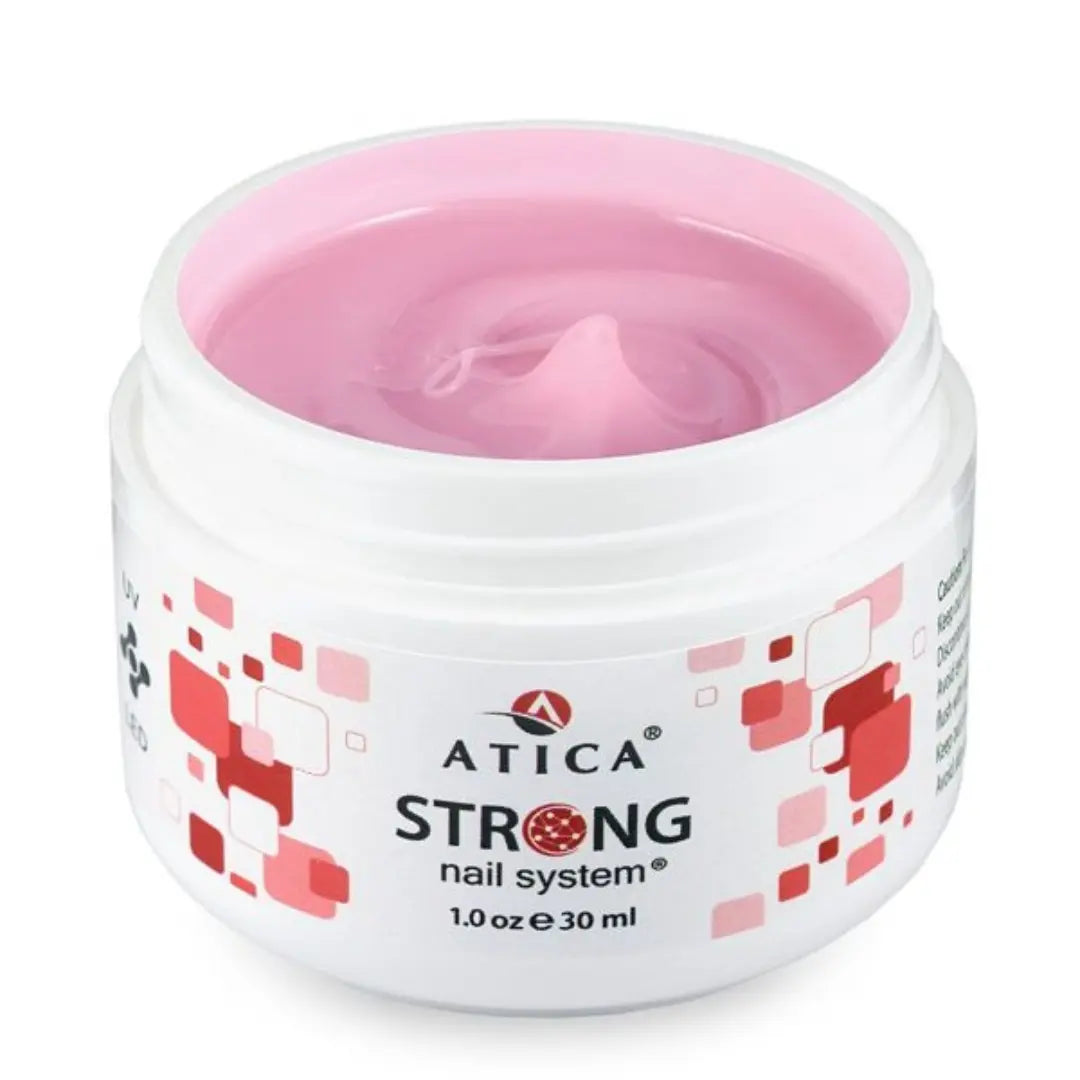 Atica Strong Cover Gel – Baby Pink 30ml – Builder Gel with Fiberglass