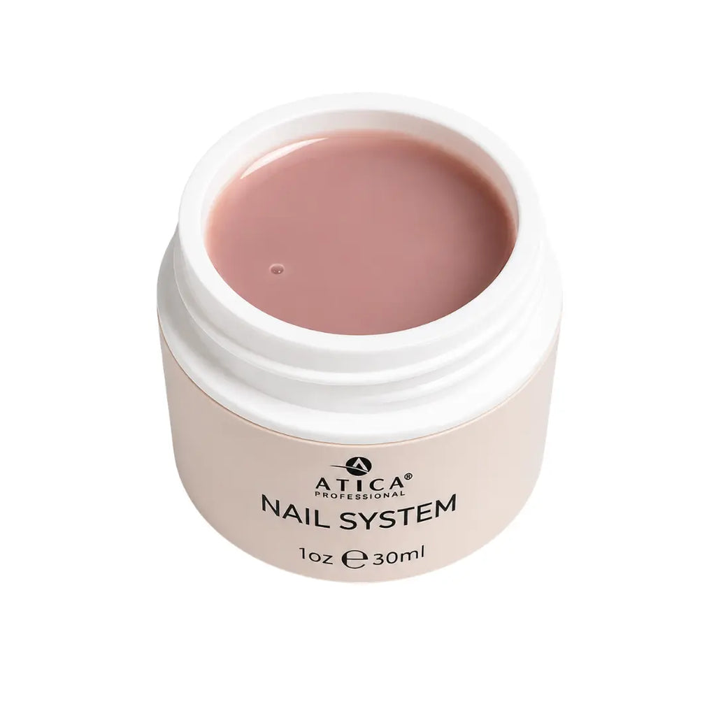 ATICA eXel 30 Pure Nude Builder Gel 30ml bottle, self-levelling dusty pink nude builder gel