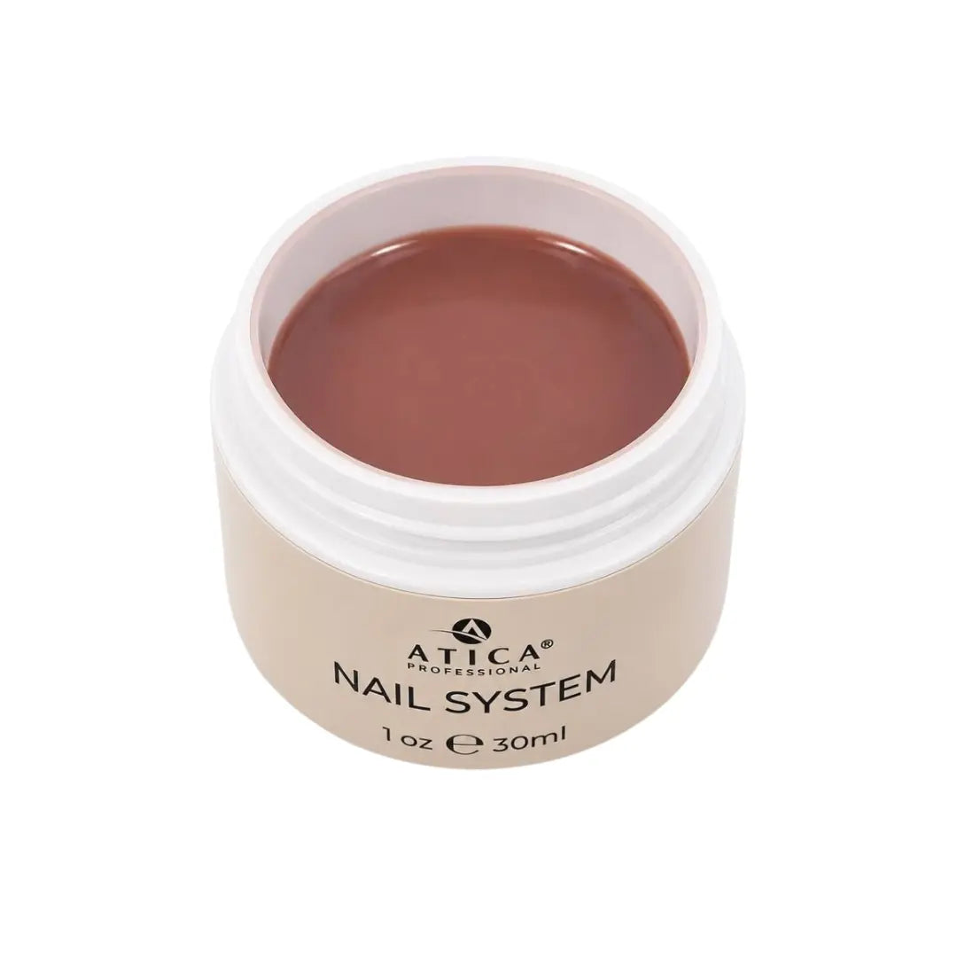 ATICA eXel 27 Brownie Builder Gel 30ml bottle, self-levelling chocolate brown builder gel