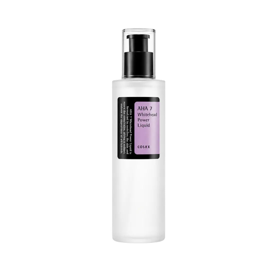 COSRX AHA 7 Whitehead Power Liquid 100ml pump bottle, exfoliating liquid with 7% glycolic acid for whiteheads