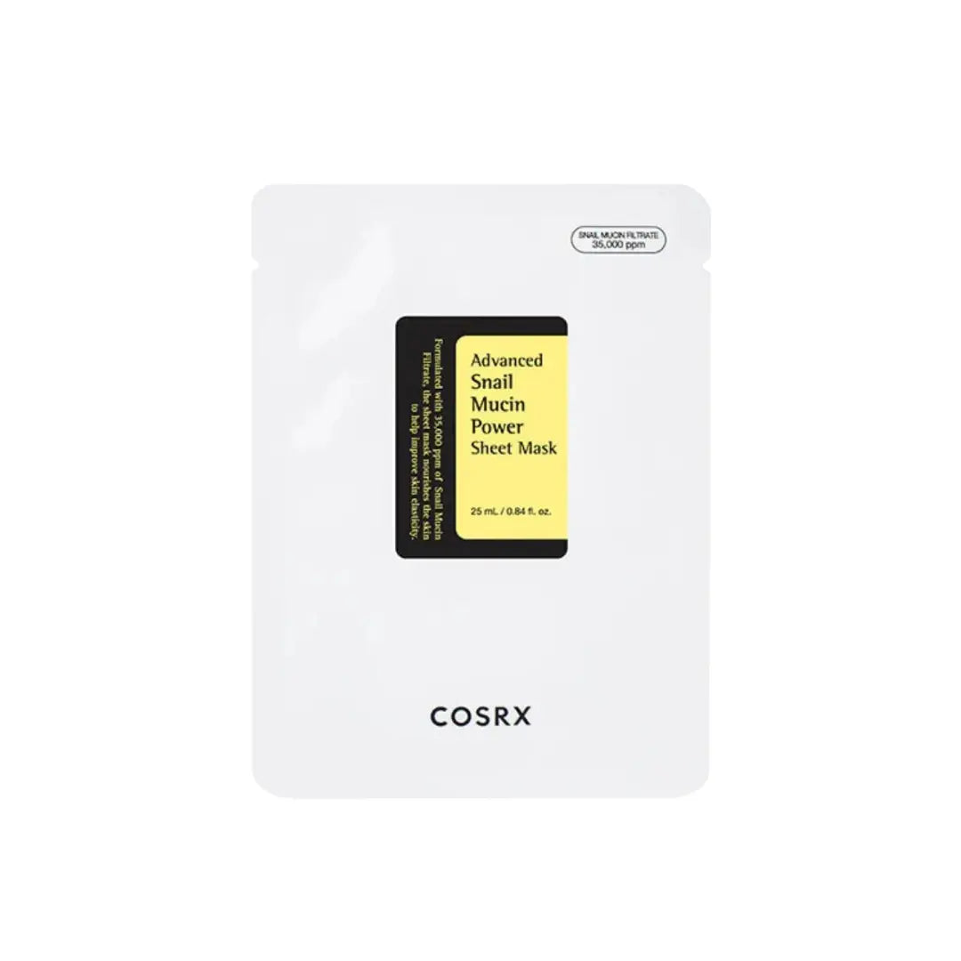 COSRX Advanced Snail Mucin Power Sheet Mask 25ml sachet, hydrating repair sheet mask with 35,000ppm snail mucin