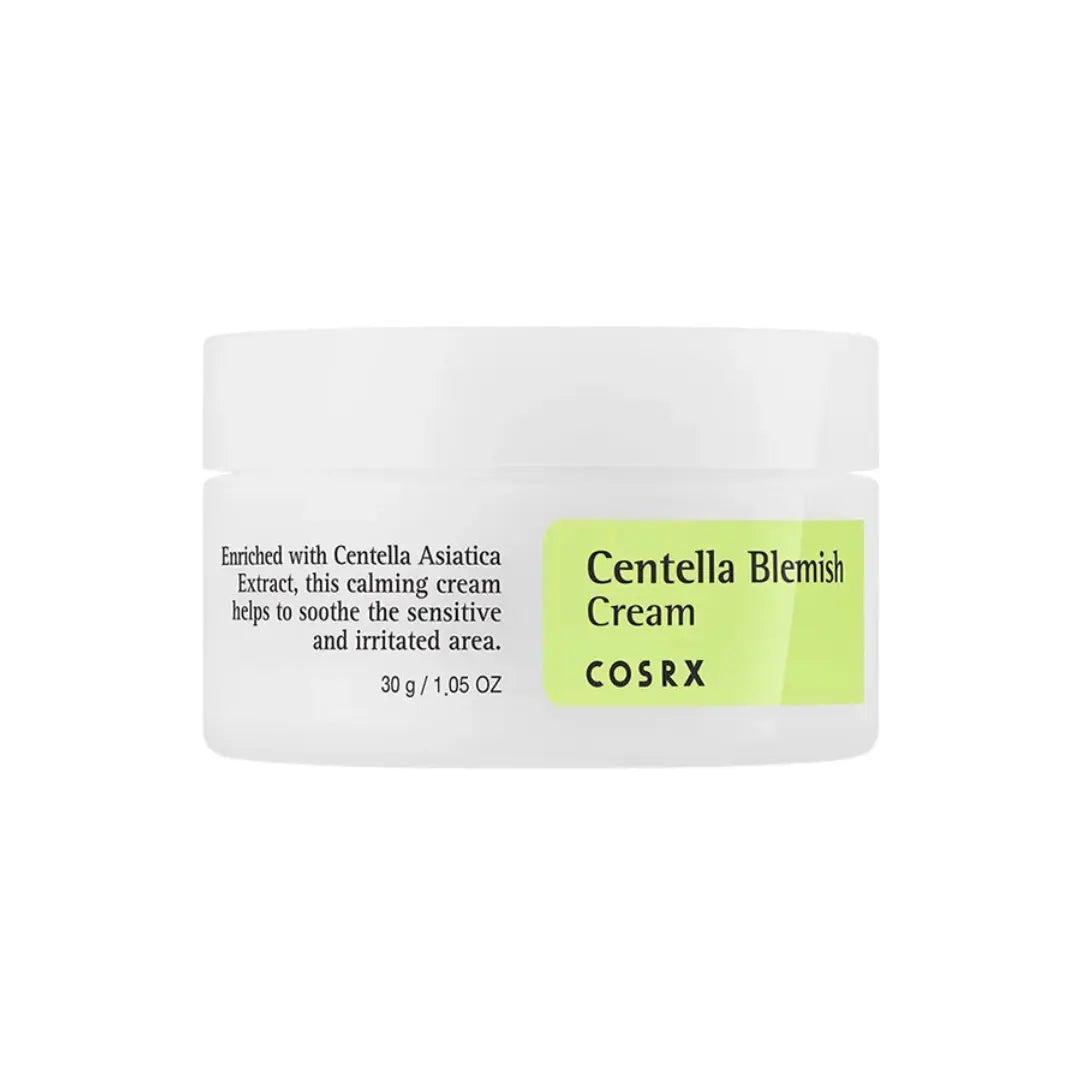 COSRX Centella Blemish Cream 30g jar, soothing spot cream for blemish-prone and irritated skin