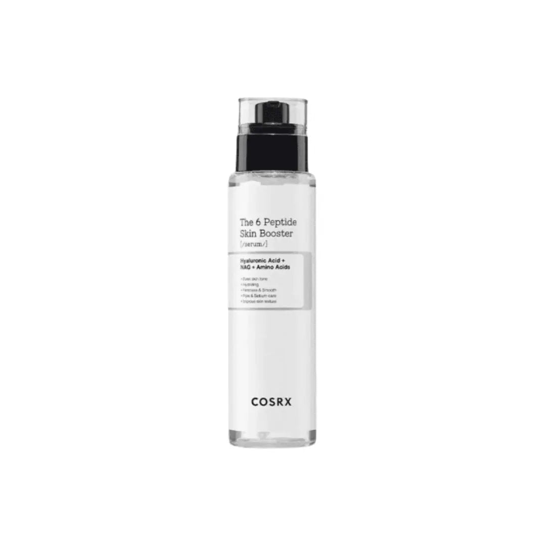 COSRX The 6 Peptide Skin Booster Serum 150ml pump bottle, peptide serum for texture, pores and firmness