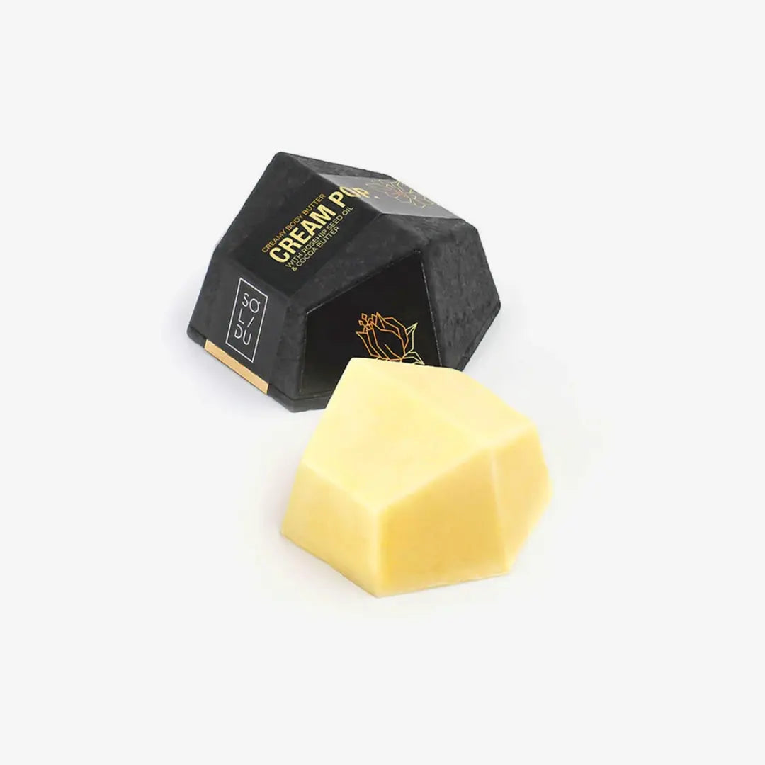CREAM POP solid body butter – vegan citrus and cinnamon skincare bar for dry to oily skin, 50g