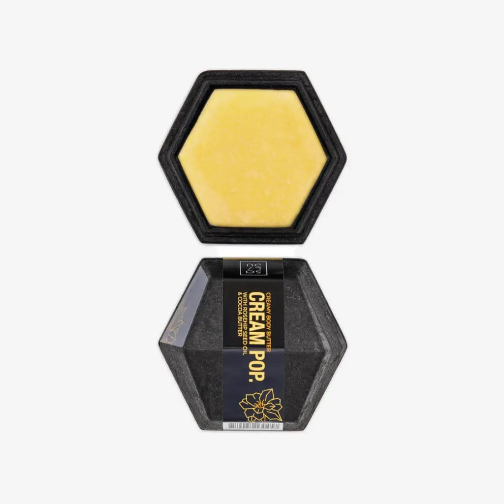 CREAM POP solid body butter – vegan citrus and cinnamon skincare bar for dry to oily skin, 50g