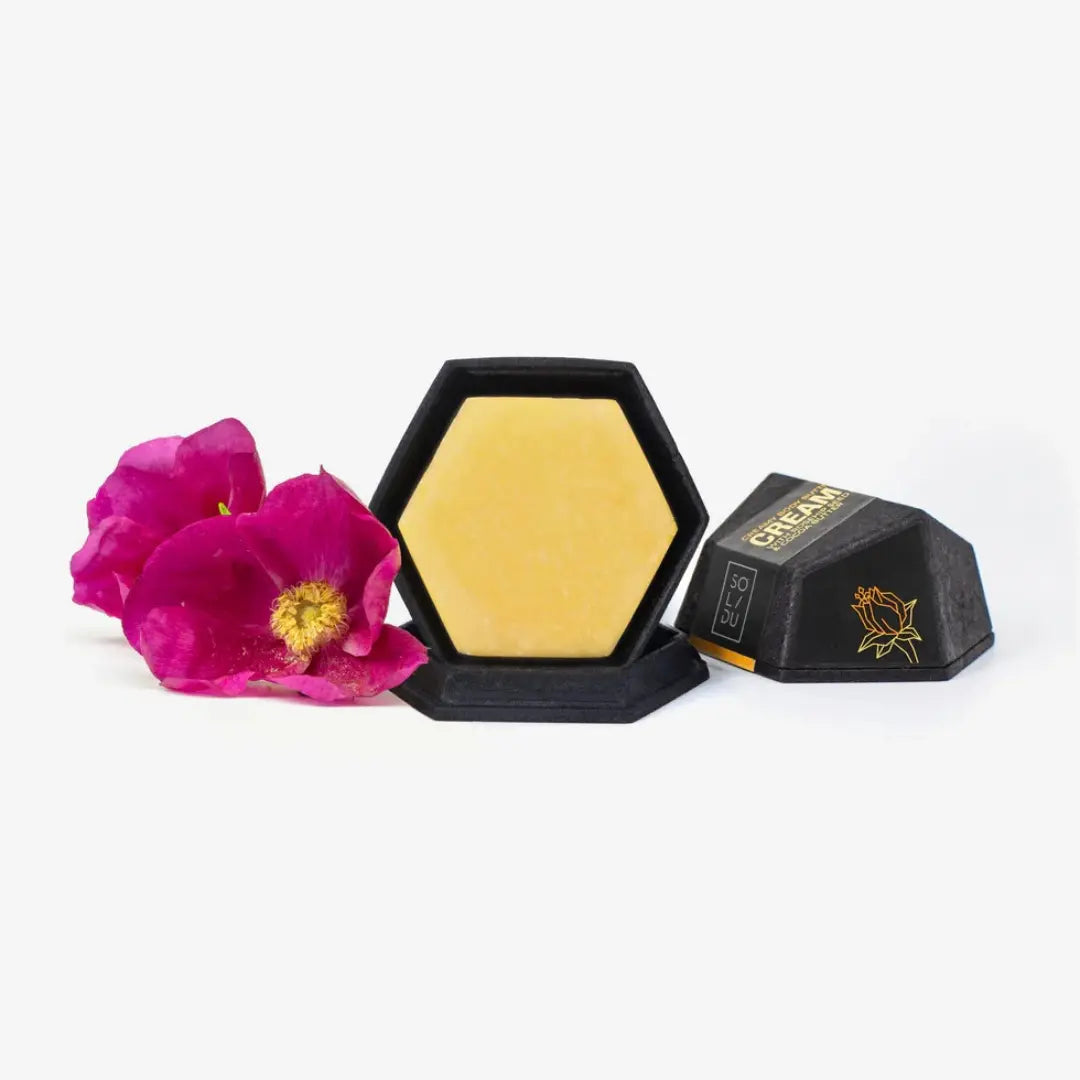 CREAM POP solid body butter – vegan citrus and cinnamon skincare bar for dry to oily skin, 50g