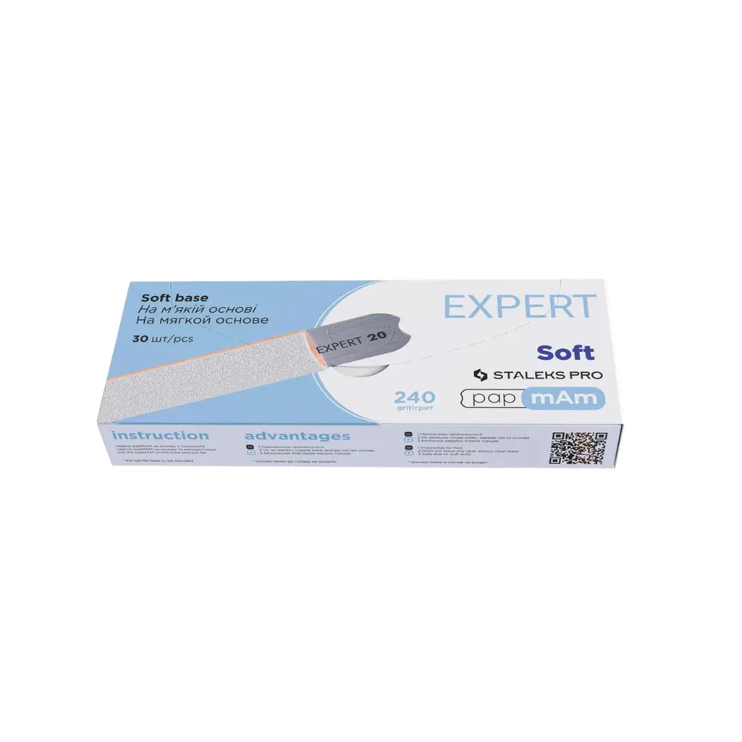 Staleks PRO papmam soft expert 20 straight nail files 240 grit 25 pcs pack