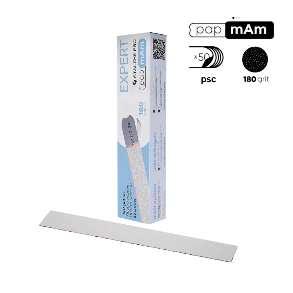 Staleks Pro papmAm Expert 22 disposable white files 180 grit 50 pcs pack