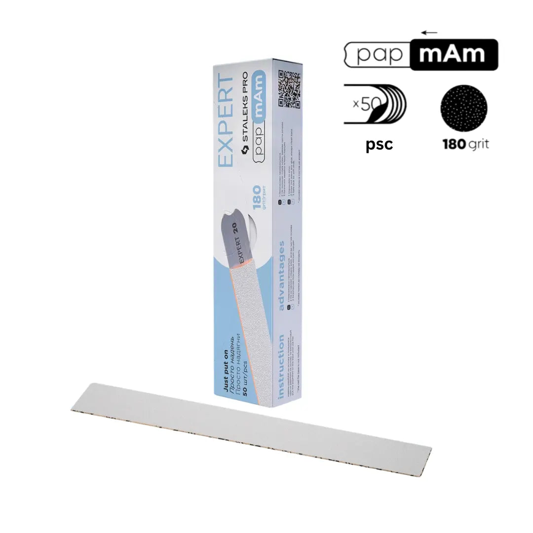Staleks Pro papmAm Expert 22 disposable white files 180 grit 50 pcs pack