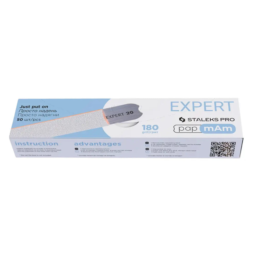 Staleks Pro papmAm Expert 22 disposable white files 180 grit 50 pcs pack