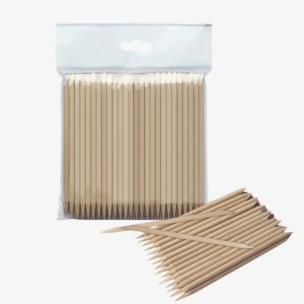 Orange Stick EXPERT – 100 natural wooden cuticle sticks, 110 mm, pointed for manicure and pedicure, single-use and eco-friendly