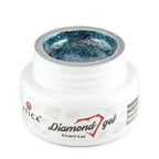 Atica Diamond Gel Blue 5ml – jar of blue shimmering nail gel.