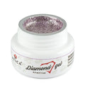 Atica Diamond Gel Purple 5ml – open jar with shimmering purple nail art gel.